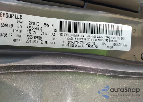 2013 Jeep Grand Cherokee Laredo z USA, uszkodzony, nr VIN 1C4RJFAG4DC557372